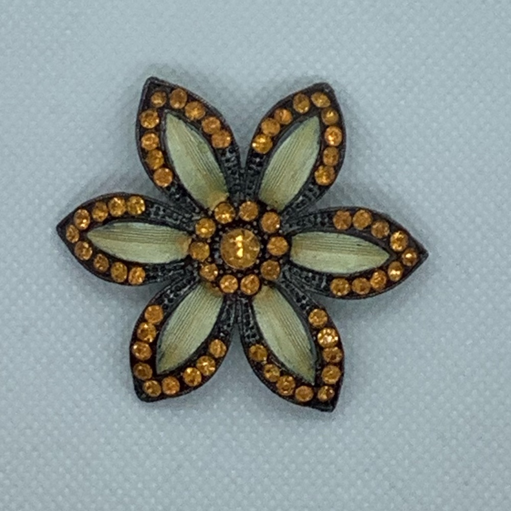 Orange & Yellow Flower Brooch